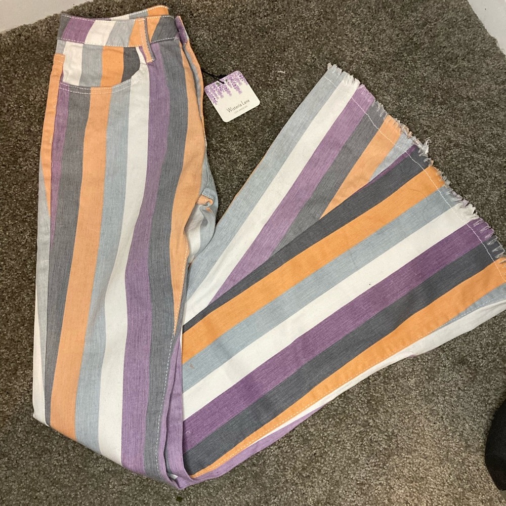 Wisteria Lane Colorful Bell Bottom Pants